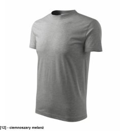 Base - ADLER - Base - Koszulka unisex, 160 g/m2, 100 % bawełna, 85 % bawełna, 15 % wiskoza - ciemnoszary melanż S