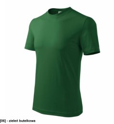 Base - ADLER - Base - Koszulka unisex, 160 g/m2, 100 % bawełna, 85 % bawełna, 15 % wiskoza - zieleń butelkowa M