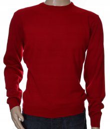 Sweter męski klasyczny gładki wełniany z wełny niegryzący XXL 2XL czerwony 1705