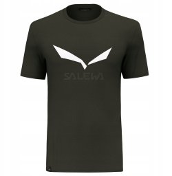 Koszulka solidlogo dry ss-dark olive melange-50 (l) SALEWA