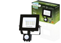 Naświetlacz LED ZUNA2 10W 900lm 6500K IP44 Czarny Czujnik Ruchu LUMILED