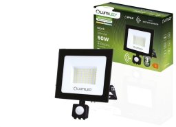 Naświetlacz LED ZUNA2 50W 4500lm 4000K IP44 Czarny Czujnik Ruchu LUMILED
