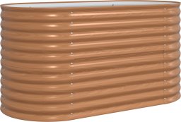 vidaXL Podniesiona grządka brązowa z drewnopodobnym wykończeniem 160x80x81 cm ze stali