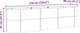 vidaXL Podniesione łóżko do uprawy Efekt drewna Metal 320 X 80 X 81 cm