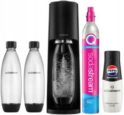 Saturator Sodastream Terra + 2 butelki + gaz Czarny + syrop Pepsi Max