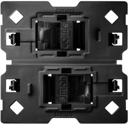 Gniazdo komputerowe Kontakt-Simon Simon 100 10002544-039 2x RJ45 kategoria 6 mechanizm, bez ramki montażowej czarny