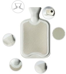 SHOPUJ.PL PLUSZOWY TERMOFOR GUMOWY POKROWIEC FUTERKO OGRZEWACZ 2L JASNONIEBIESKI