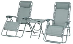 LEŻAKI OGRODOWE DELUX ZESTAW ZIELONY Z ZIELONĄ RAMĄ 2 LEŻAKI ZE STOLIKIEM