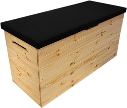 Duża Drewniana Skrzynia Ogrodowa Tapicerowana 100x40x50 cm 200L Kufer