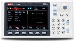 Funkcinis ir laisvos formos signalu generatorius, 60MHz; 2 kanalai, 14bit, 200 MSa/s, LCD TFT 4,3"; UNI-T