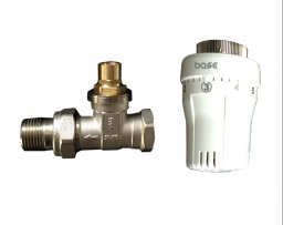 Basic Ogranicznik temperatury powrotu RTL głowica termostatyczna + zaw.termostyczny prosty z półśrubunkiem 1/2x3/4 GZ