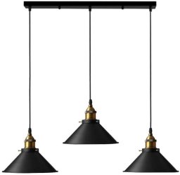Lampa sufitowa metalowa klosz retro wisząca AT32-3SZ-Black