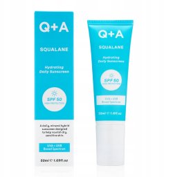 Drėkinamasis veido kremas nuo saulės Q+A Squalane Hydrating SPF50, 50 ml