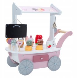 Drewiniana lodziarnia dla dzieci na kółkach Sunday-funday