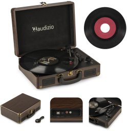 Gramofon w walizce RP114W Audizio brązowy one size