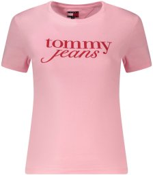 TOMMY HILFIGER DAMSKA KOSZULKA Z KRÓTKIM RĘKAWEM RÓŻOWA M