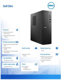 Komputer Dell Slim ECS1250 Win11Pro i5-14400/8GB/512GB SSD/Intel UHD 730/WLAN + BT/Kb/Mouse/3YPS