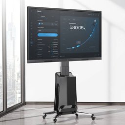 G85B - Profesjonalny elektryczny mobilny stojak TV wózek do telewizorów LCD LED 55&quot;-80&quot;