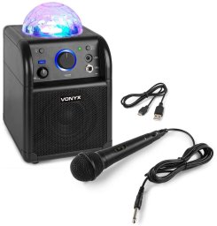 Głośnik bluetooth karaoke kula LED SBS50B BT czarny one size