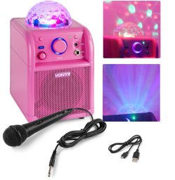 Głośnik z półkulą do karaoke LED BT RGB Vonyx SBS50P one size