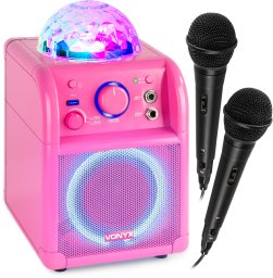 Głośnik karaoke LED Kula Różowy SBS55P BT Vonyx one size