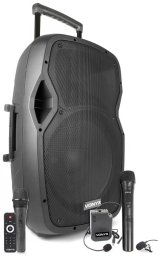 Kolumna mobilna z mikrofonami 800W Vonyx AP1500PA 15" one size