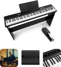 Pianino cyfrowe ważone pełnowymiarowe 88-klawiszowe RhapsodyDP88P Max + statyw one size
