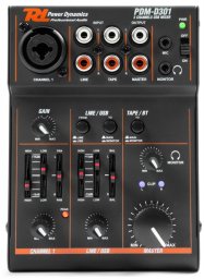 Mikser 2-kanałowy USB Power Dynamics PDM-D301 one size