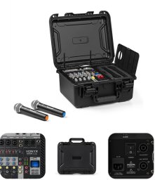 Vonyx Powermikser 6-kanałowy 2x mikrofon UHF case VMA106 one size