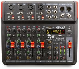 Mikser muzyczny 8-kanałowy REC BT DSP USB VM-KG08 Vonyx one size