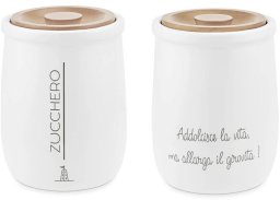 Pojemnik na cukier 800 ml Gli Onesti biała porcelana La Porcellana Bianca