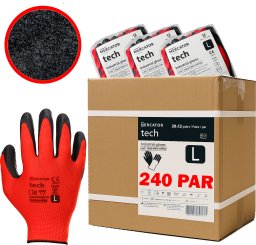 Rękawice Robocze MERCATOR Tech Red+Black Latex - 240 Par (9 - L)