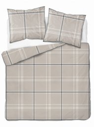 Pościel Elegancka Luksusowa 220x200 Perkal z lamówką KRATA