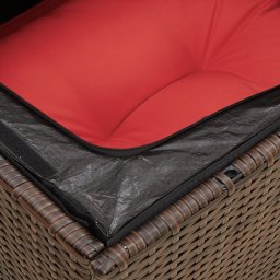 vidaXL Krzesło ogrodowe bez podłokietników z poduszkami Brązowy polirattan
