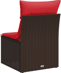 vidaXL Sofa ogrodowa bez podłokietników z poduszkami Brązowy polirattan