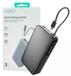 AUKEY PB-Y48 PowerBank | 20000mAh | 130W | 4xUSB | LED | PPS | kabel USB-C