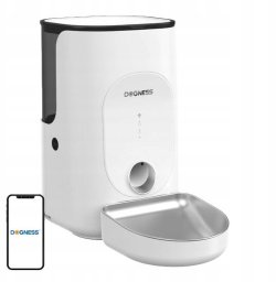 Inteligentny dozownik karmy Dogness F16 WiFi 5G 4L z miską ze stali nierdzewnej (biały)