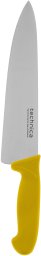 Nóż kucharski HACCP 385 mm, ostrze gładkie, spiczaste 250 mm, żółty | TECHNICA, Silver Line