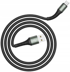 Kabel USB Jellico USB-A - microUSB 1 m Czarny (6974929201579)