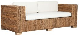 Kanapa ogrodowa Home ESPRIT Biały Naturalny 192 x 92 x 65 cm