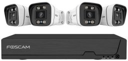 FOSCAM FN9108E-B4-2T Überwachungskameraset 4 Kameras mit Recorder Weiß