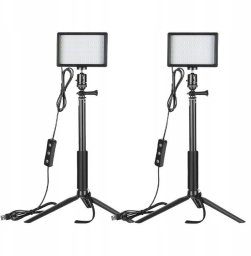 Zestaw studyjny Neewer ZC-10S dwie lampy LED + filtry + statywy