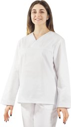 K8RD Bluza piekarska piekarza bluza gastronomiczna biała unisex długi rękaw poliester 65% bawełna 35% 195g/m S