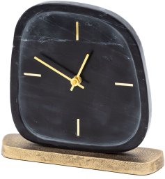 Zegar stołowy 24cm czarny metalowy  elegancki i kompaktowy