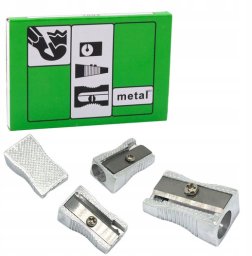 Temperówka Strugaczka Metalowa Pojedyńcza Do Cienkich Kredek i Ołówków