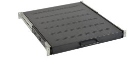 Półka wysuwana do szafy RACK 19 cali 1U 550mm z uchwytem grafit NEKU