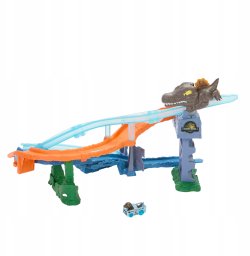 Hot Wheels RacerVerse Jurassic World Morski dinopościg Tor wyścigowy JFP32