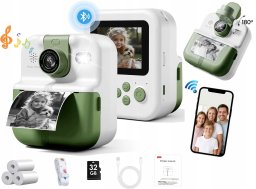 Aparat Natychmiastowy Dla Dzieci Cyfrowy Mp3 Gry Druk Telefon Obiektyw 180s / P02 Zielony