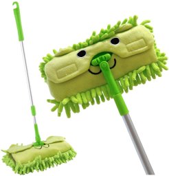 Mop Dla Dzieci Z Rączką Teleskopową Zwierzątko Zielony LEAN Toys