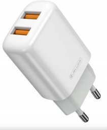 JELLICO ładowarka sieciowa EU02 2.4A 12W 2xUSB Biały